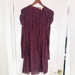 Michael Kors Deep Red Lace Dress